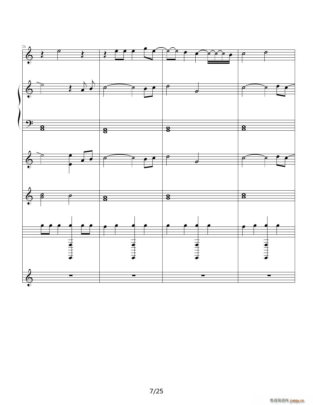 Waiting for you C调(钢琴谱)7