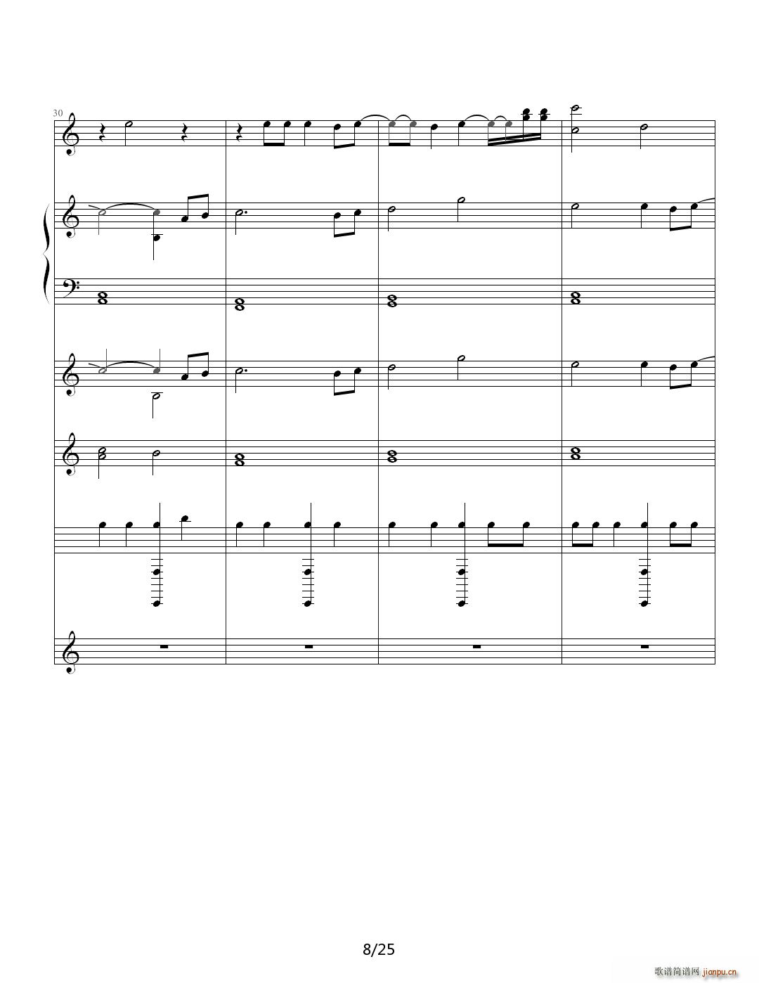 Waiting for you C调(钢琴谱)8