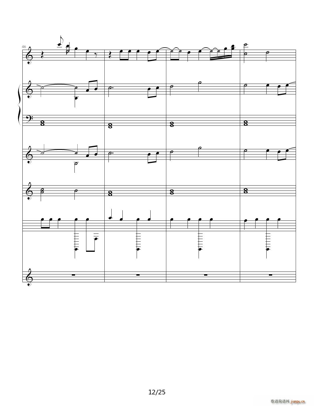 Waiting for you C调(钢琴谱)12