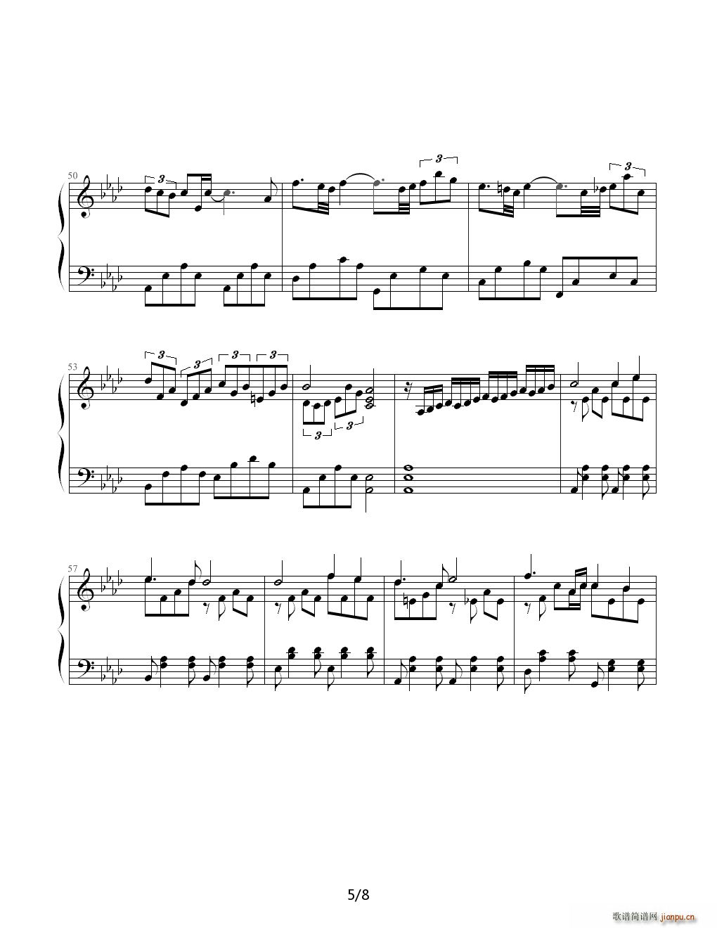 憧憬 降A调(钢琴谱)5