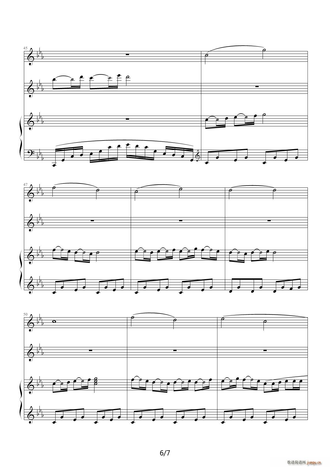 忧郁的歌 降E调(钢琴谱)6