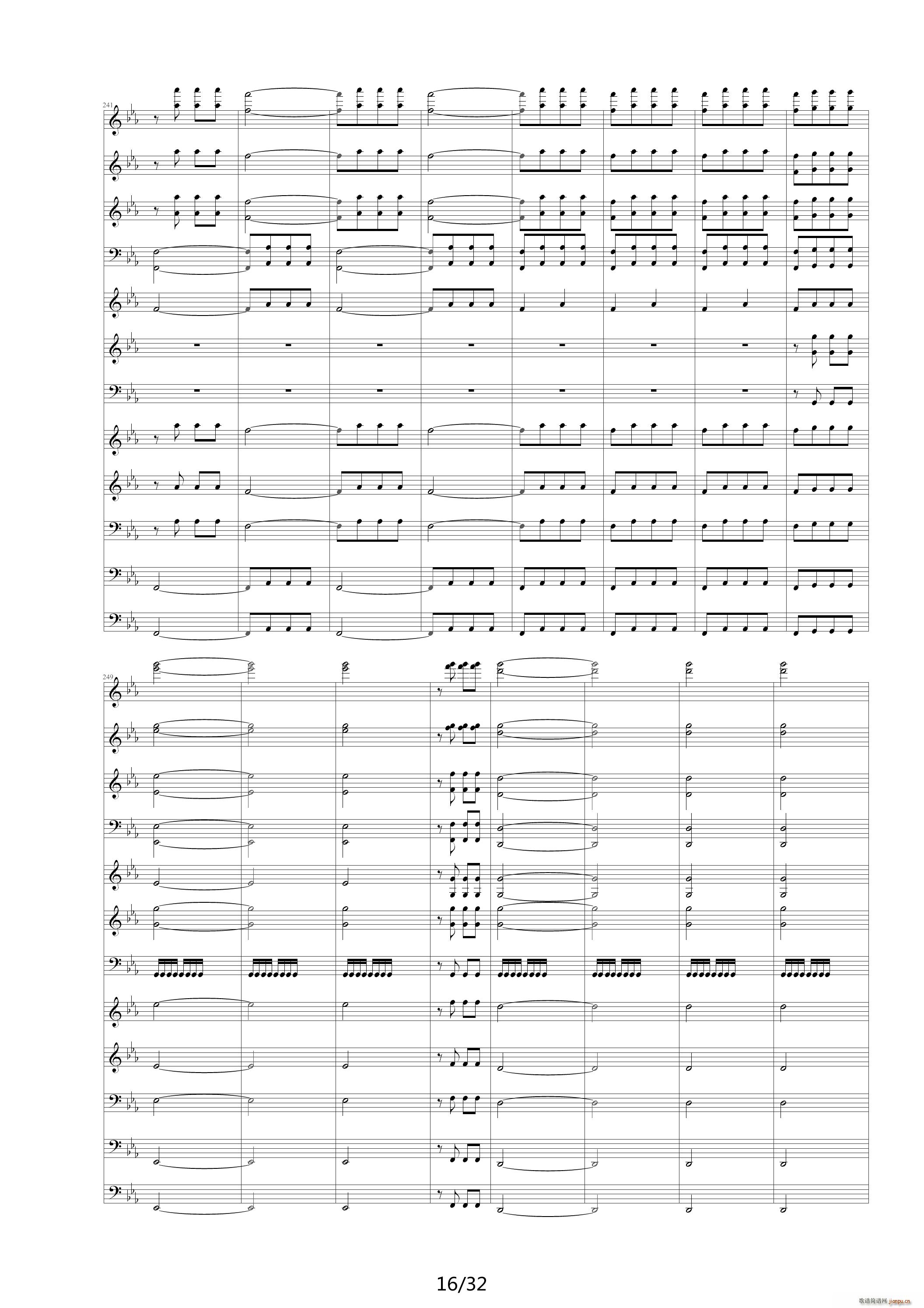 命运交响曲 潦草 降E调(钢琴谱)16