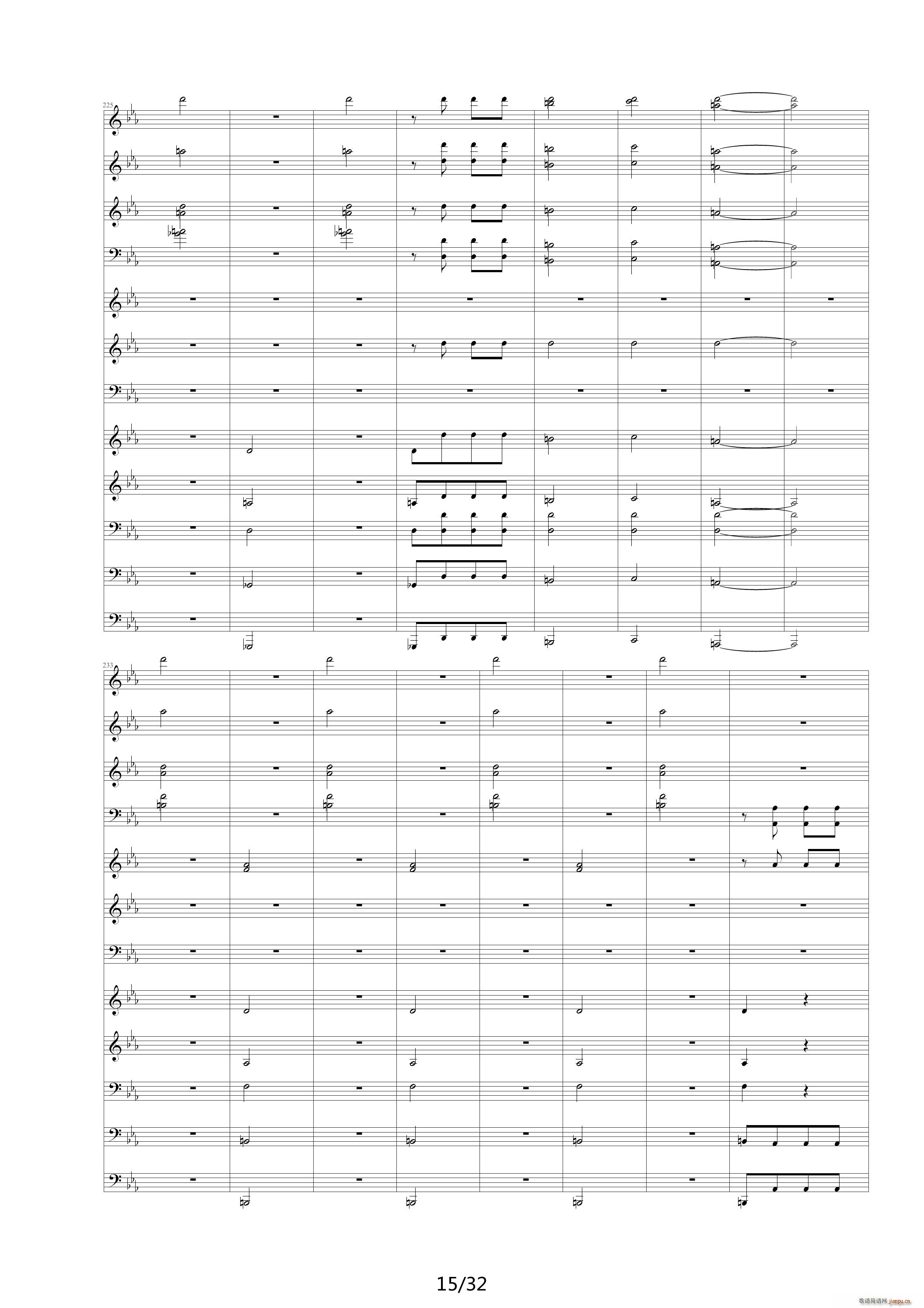 命运交响曲 潦草 降E调(钢琴谱)15