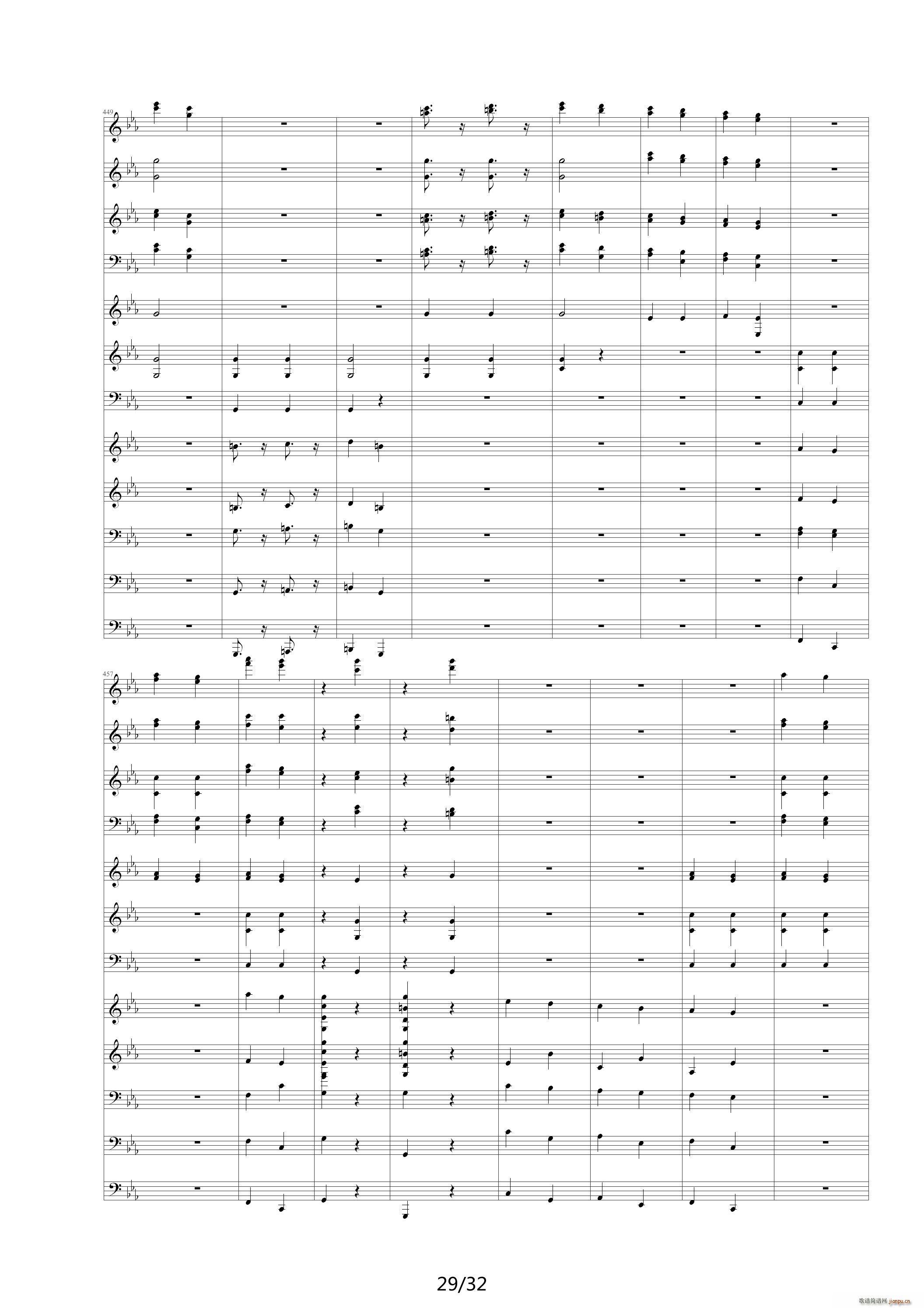 命运交响曲 潦草 降E调(钢琴谱)29