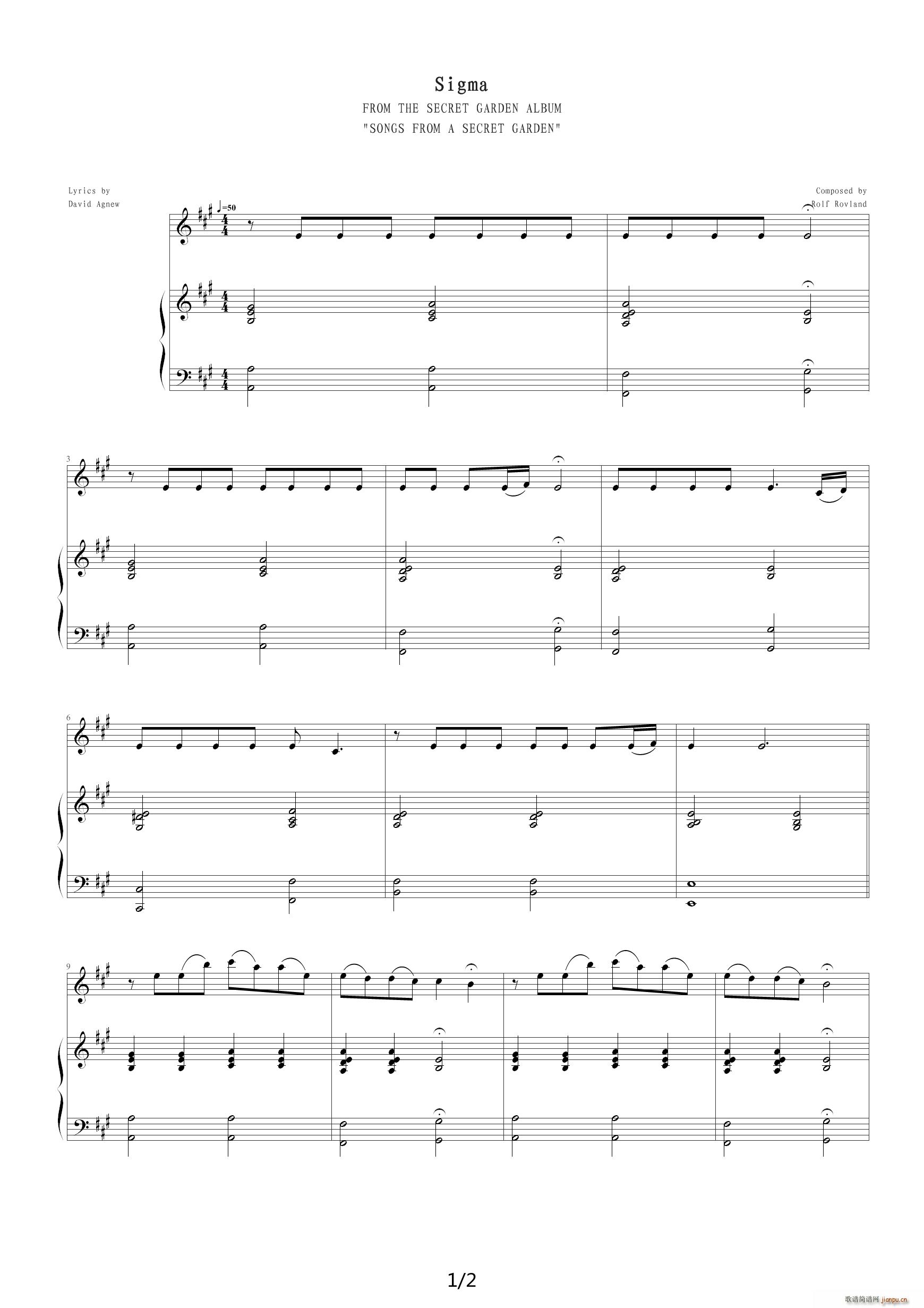 sigma A调(钢琴谱)1