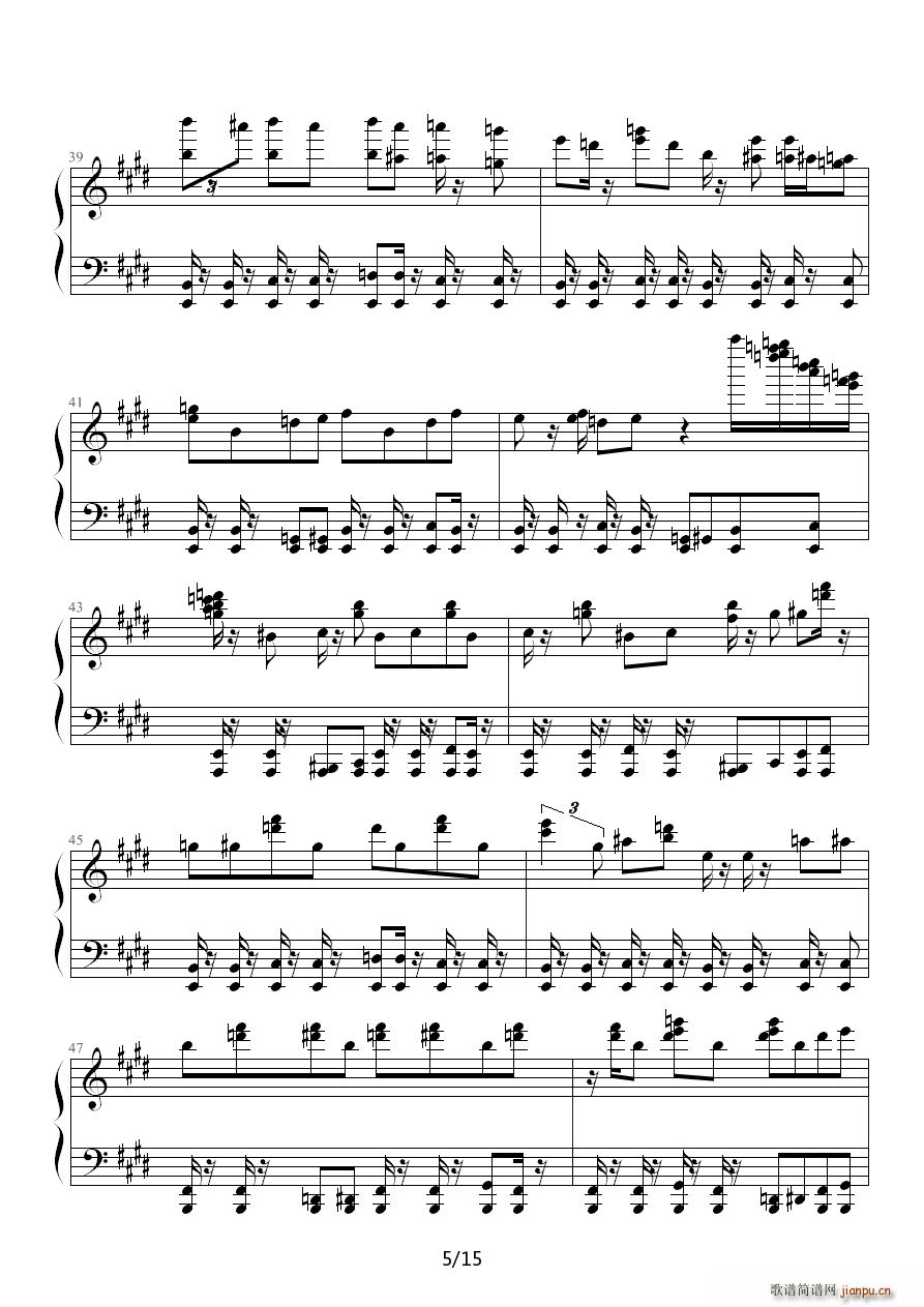 春运 E调(钢琴谱)5