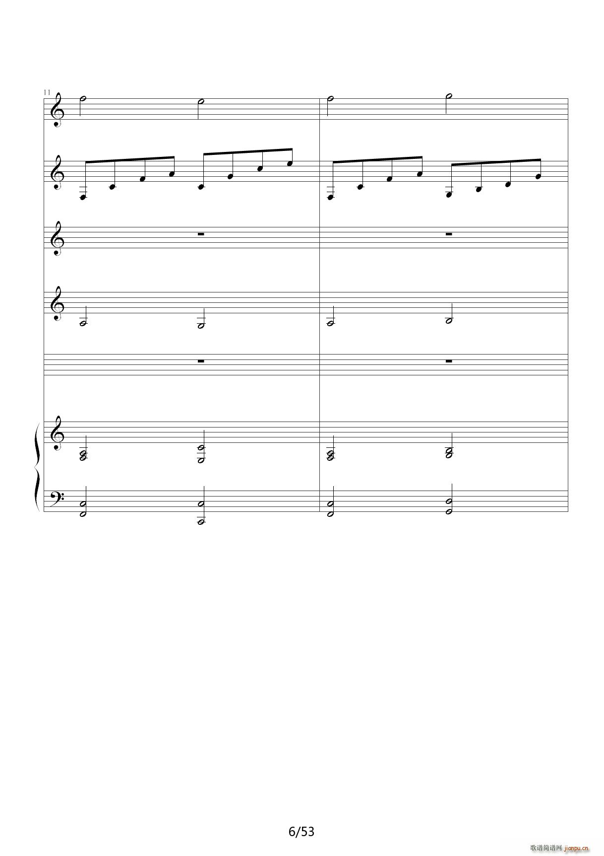 琴动Canon 乐队版 C调(钢琴谱)6