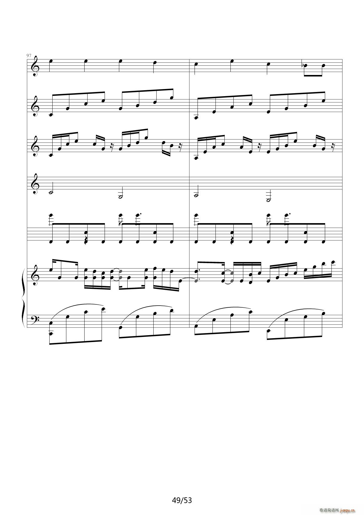 琴动Canon 乐队版 C调(钢琴谱)49