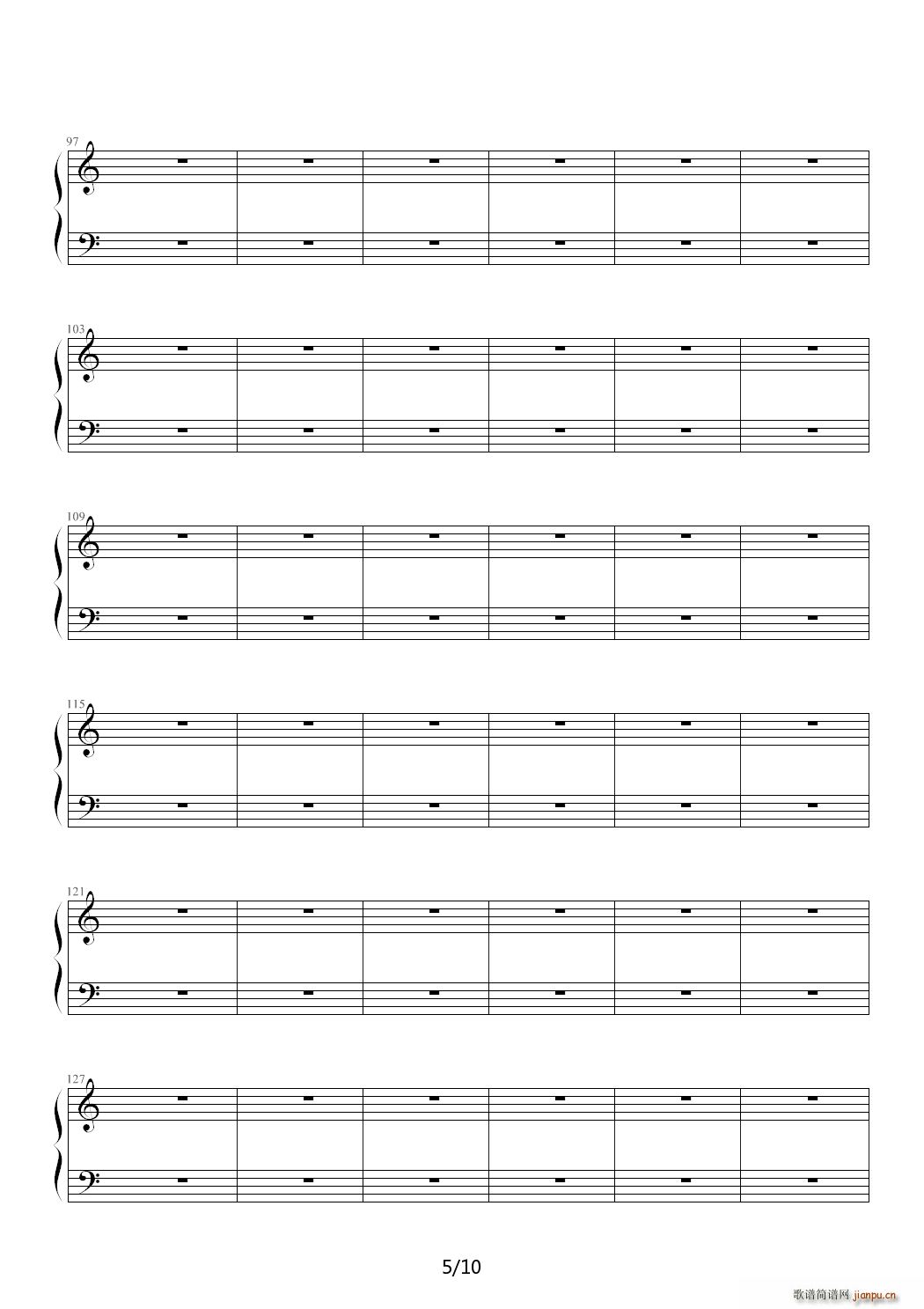 快乐的日子不复还 C调(钢琴谱)5