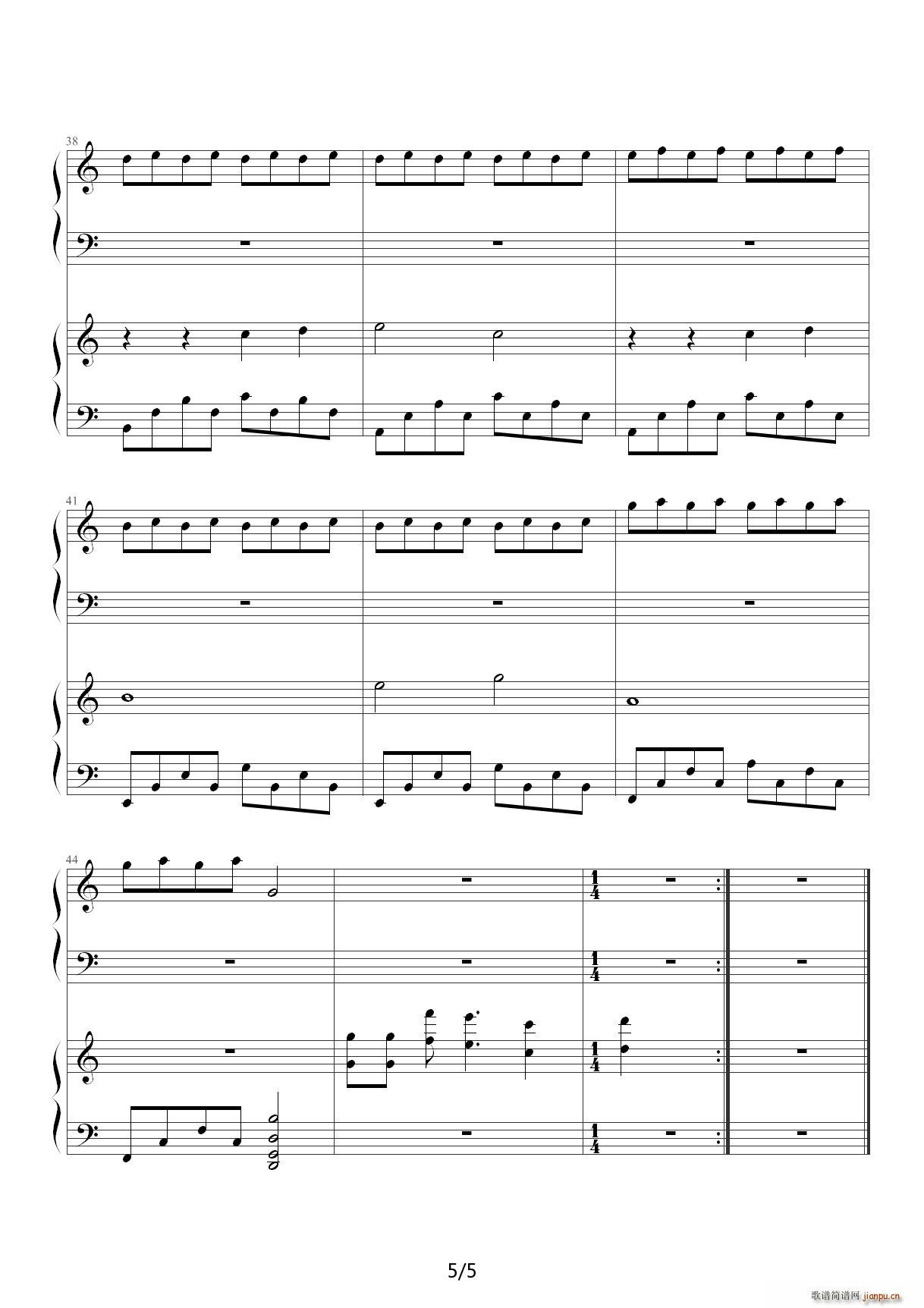 To The Moon For River C调(钢琴谱)5