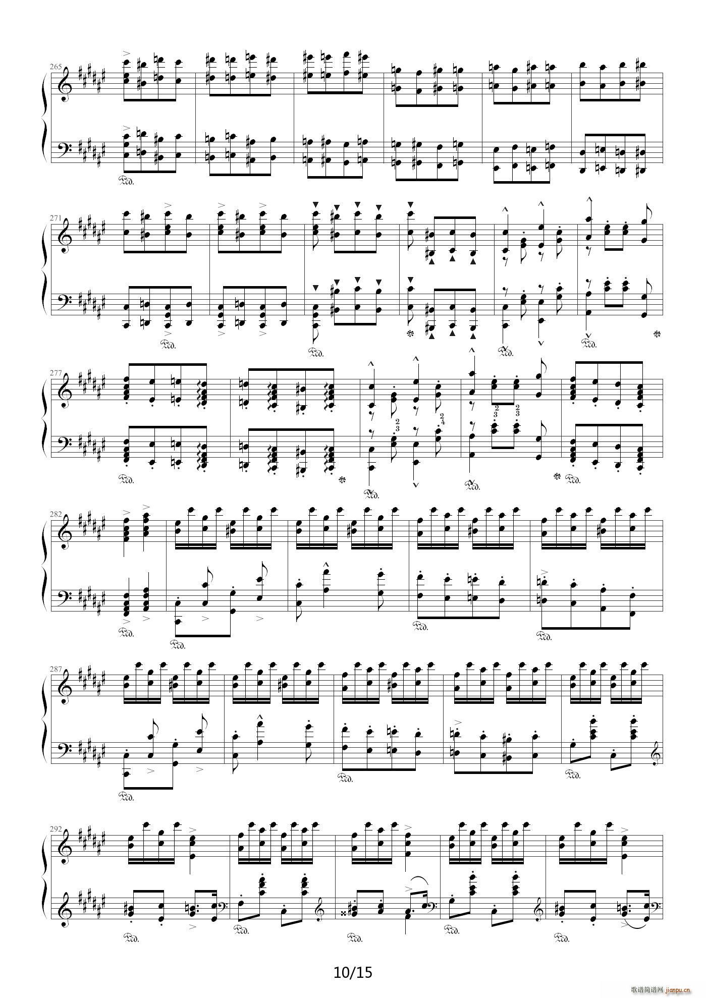 匈牙利狂想曲第2号 E调(钢琴谱)10