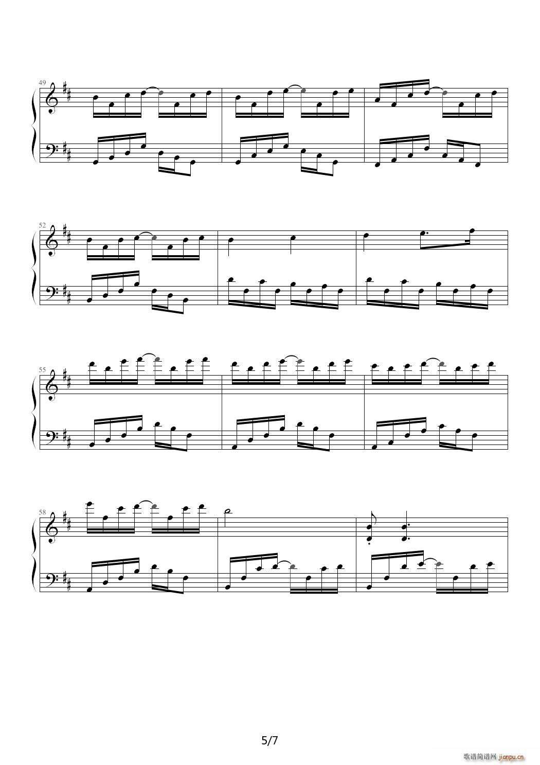 夜音狂想曲 C调(钢琴谱)5