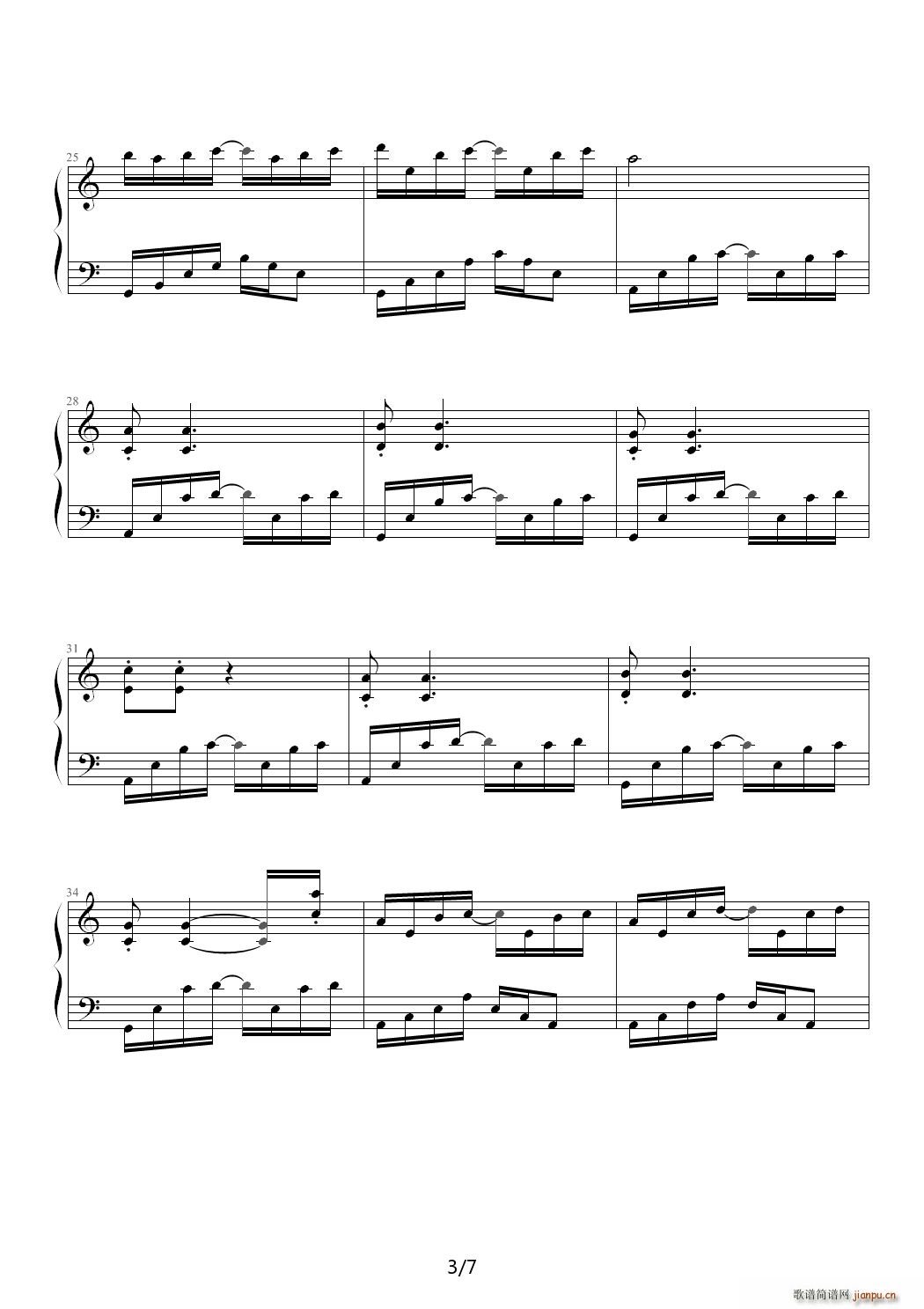 夜音狂想曲 C调(钢琴谱)3