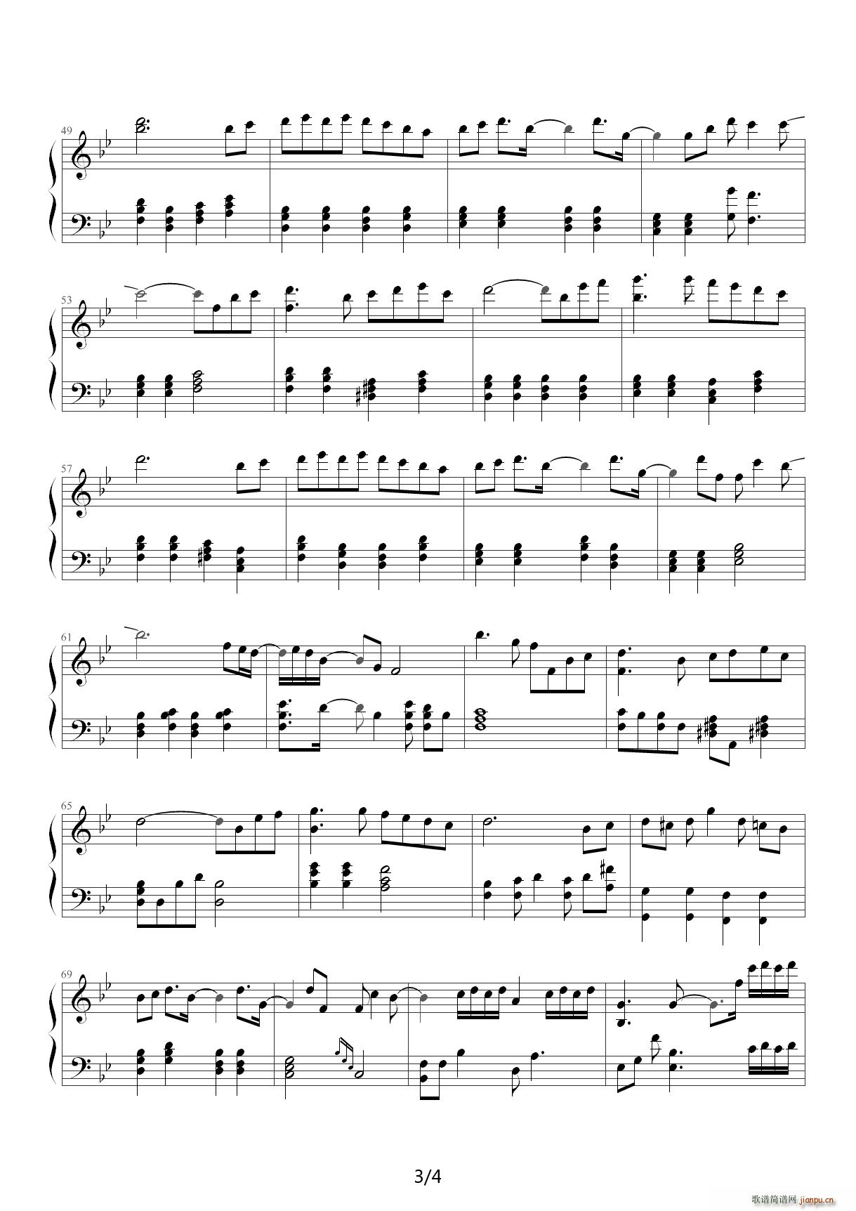 误会 降B调(钢琴谱)3