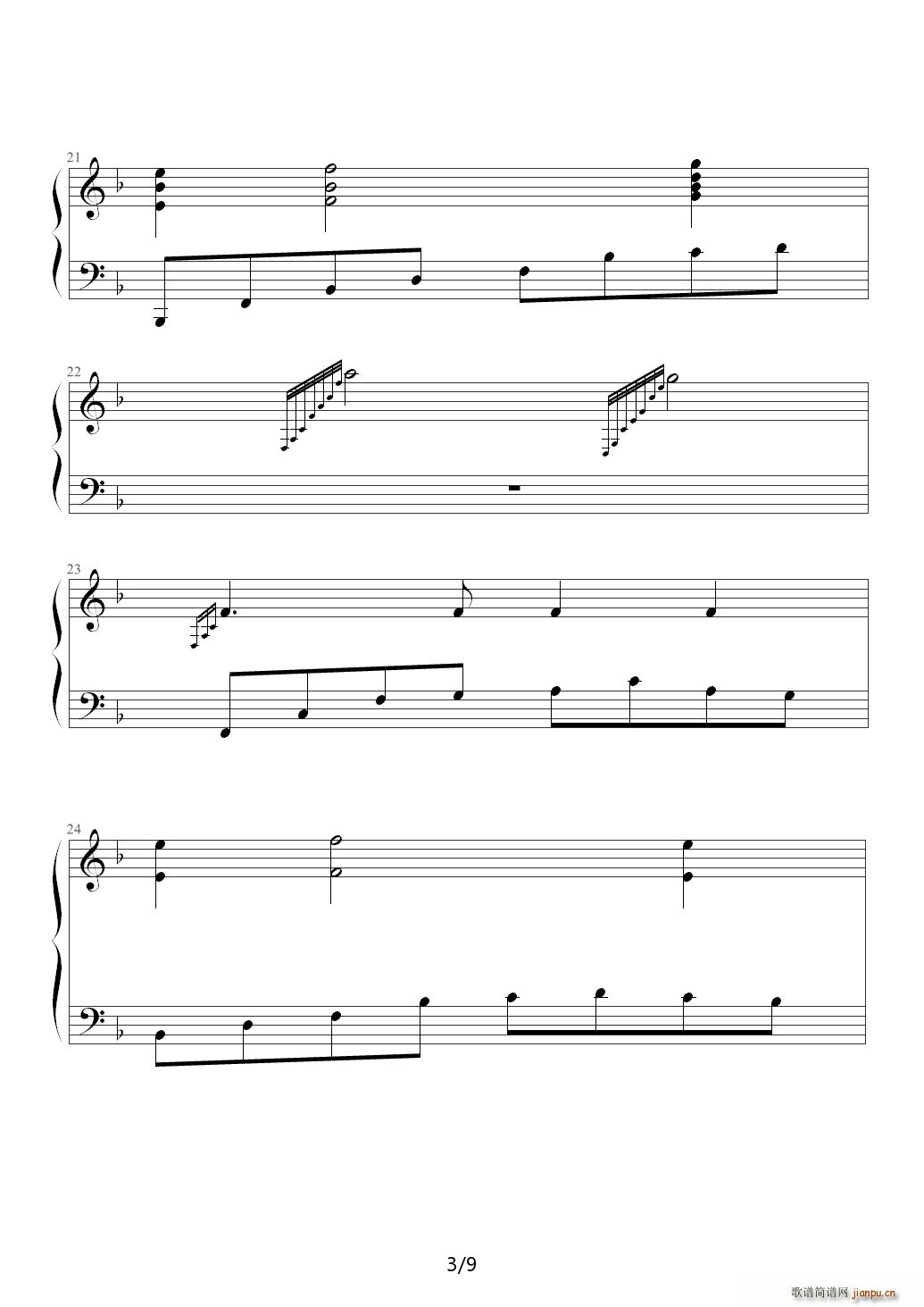 我心永恒 疯狂版 F调(钢琴谱)3