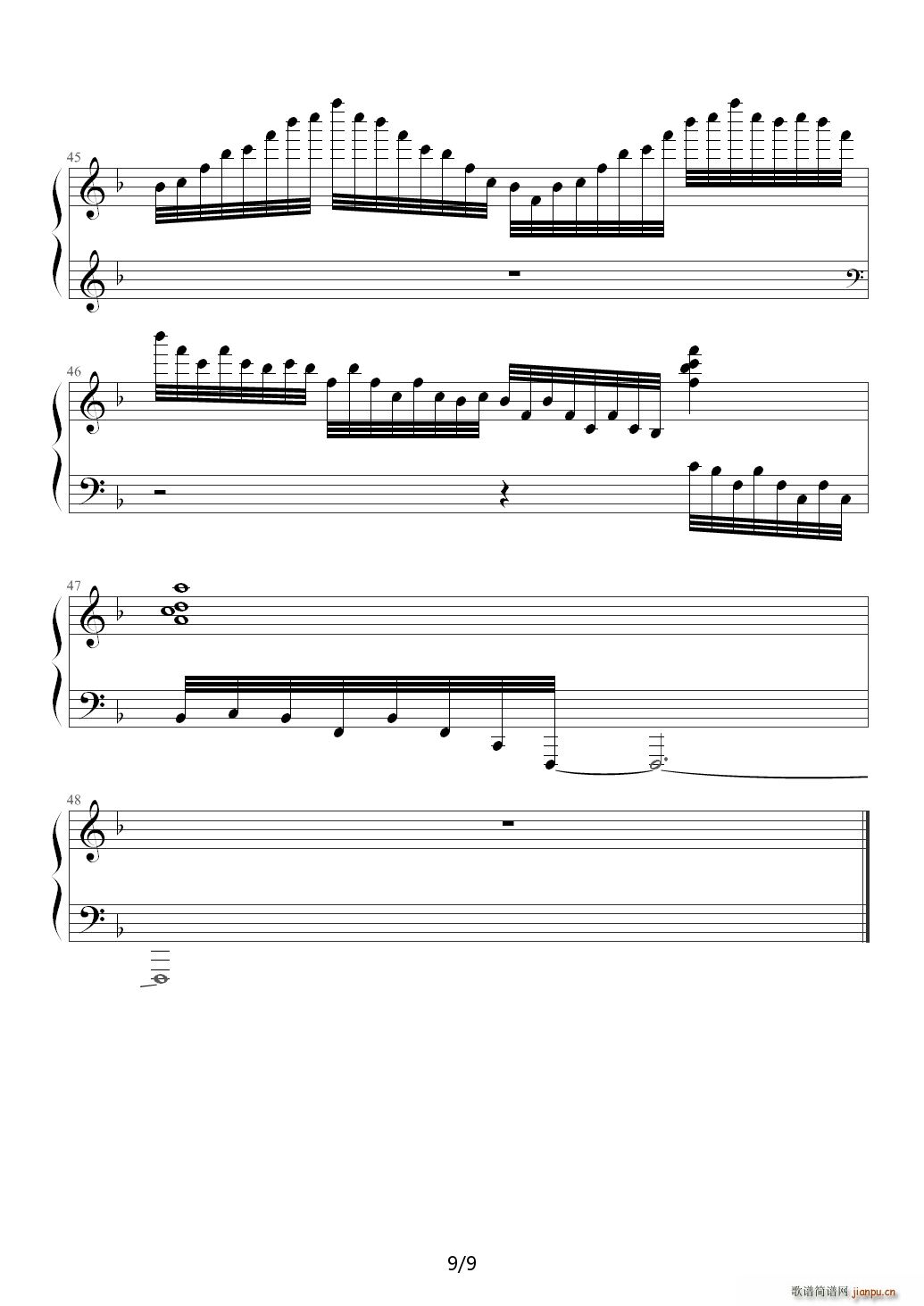 我心永恒 疯狂版 F调(钢琴谱)9