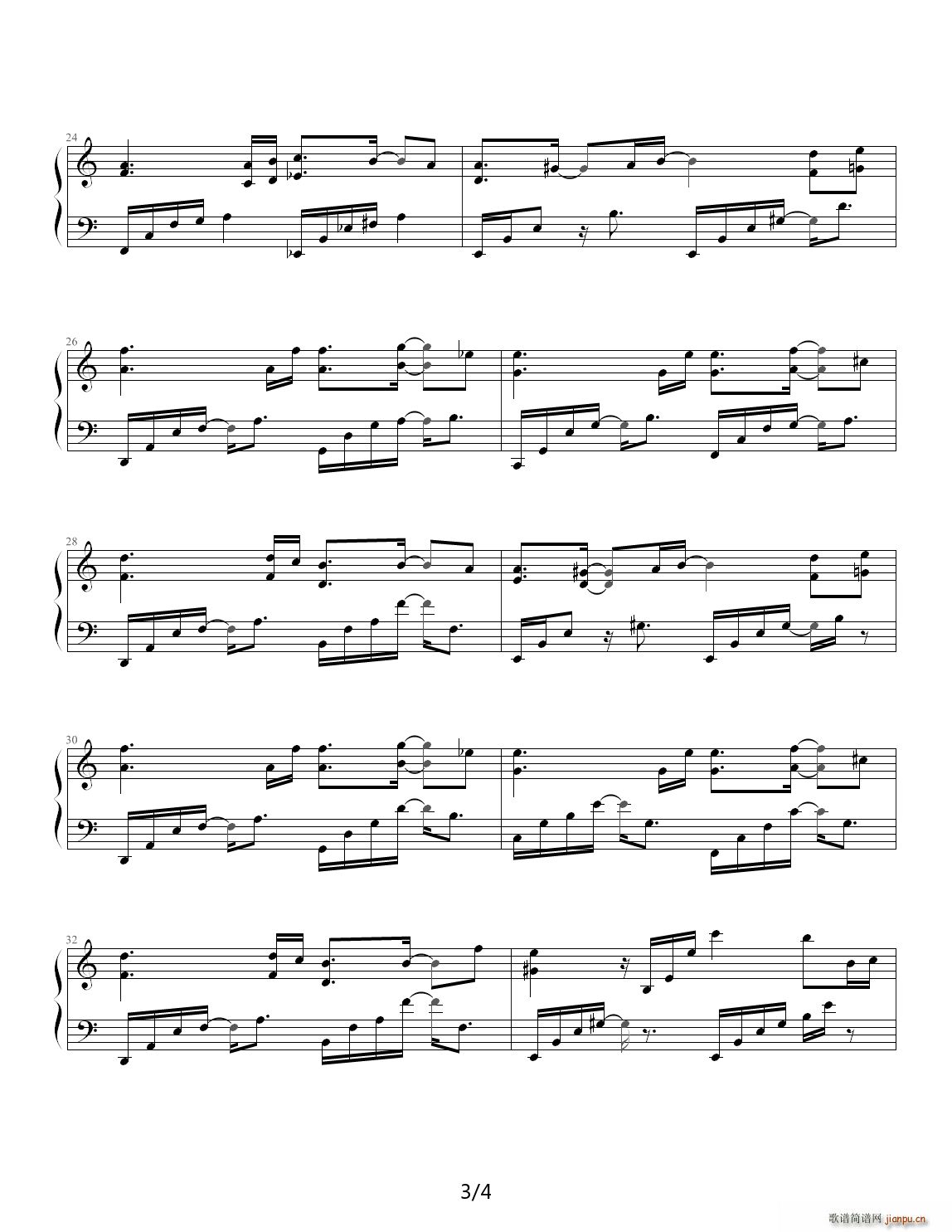 Blue Hills C调(钢琴谱)3