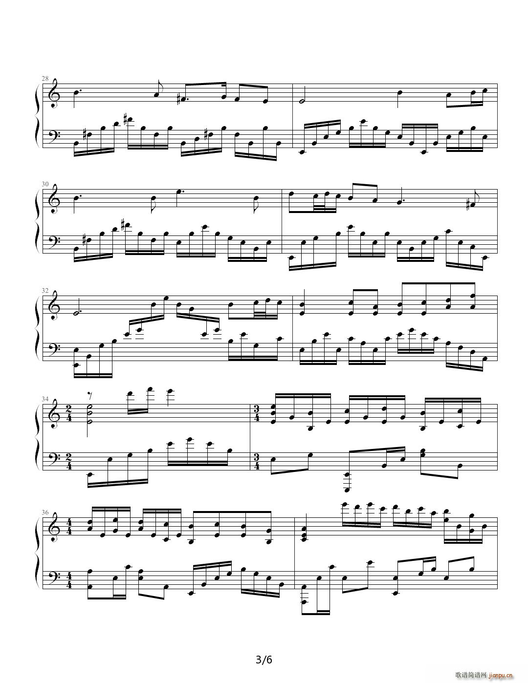 岁月痕迹 C调(钢琴谱)3