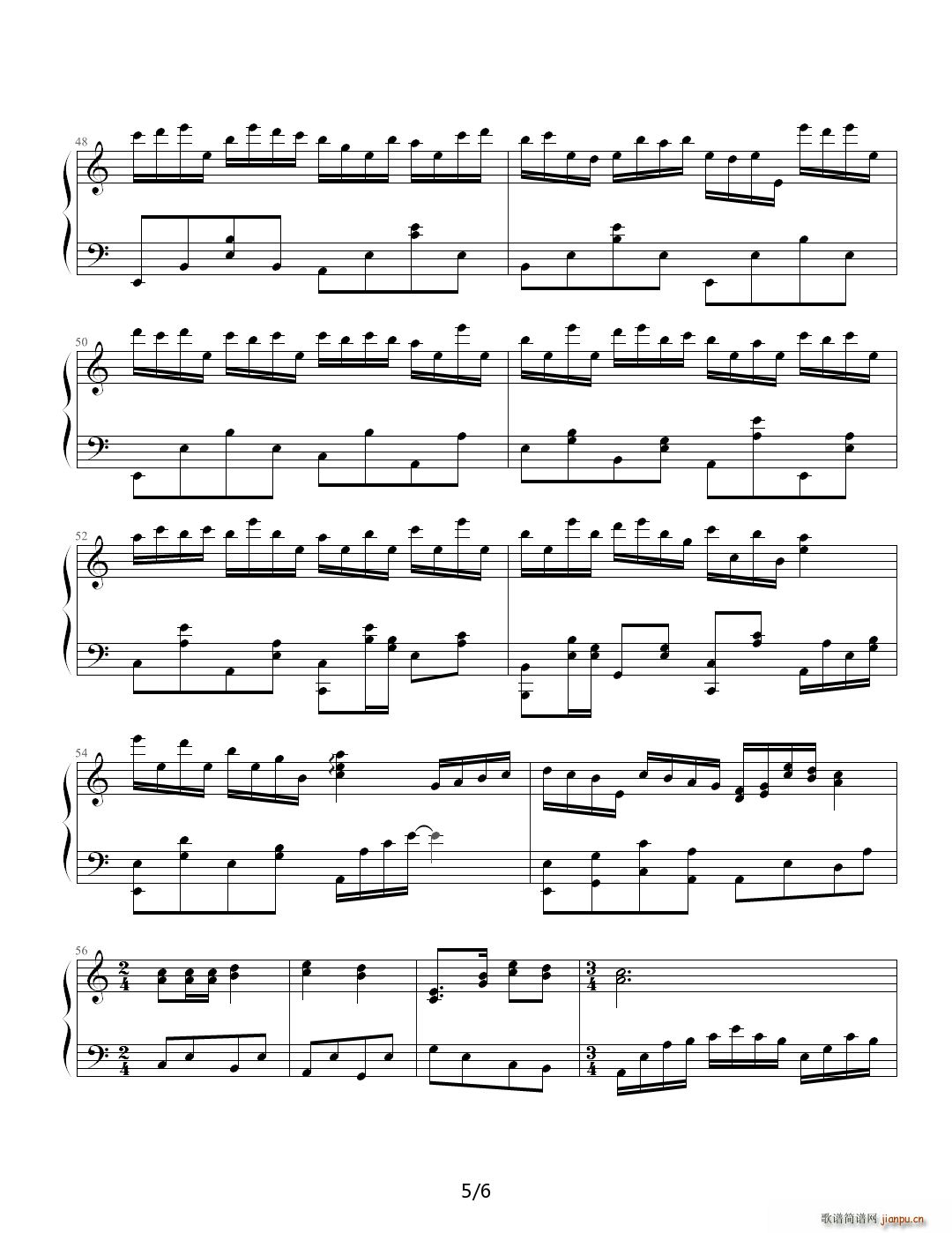 岁月痕迹 C调(钢琴谱)5