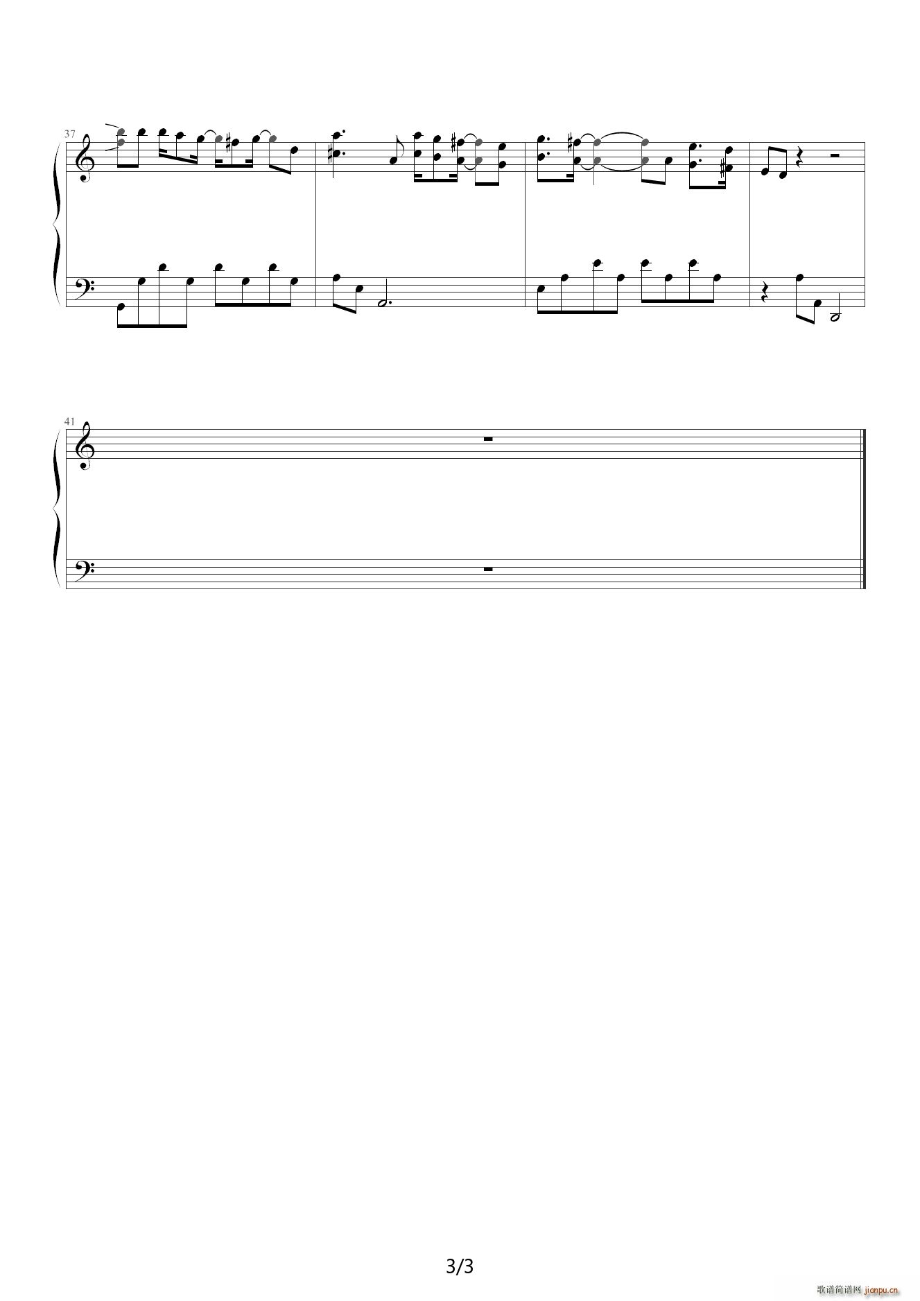 Usual Place C调(钢琴谱)3