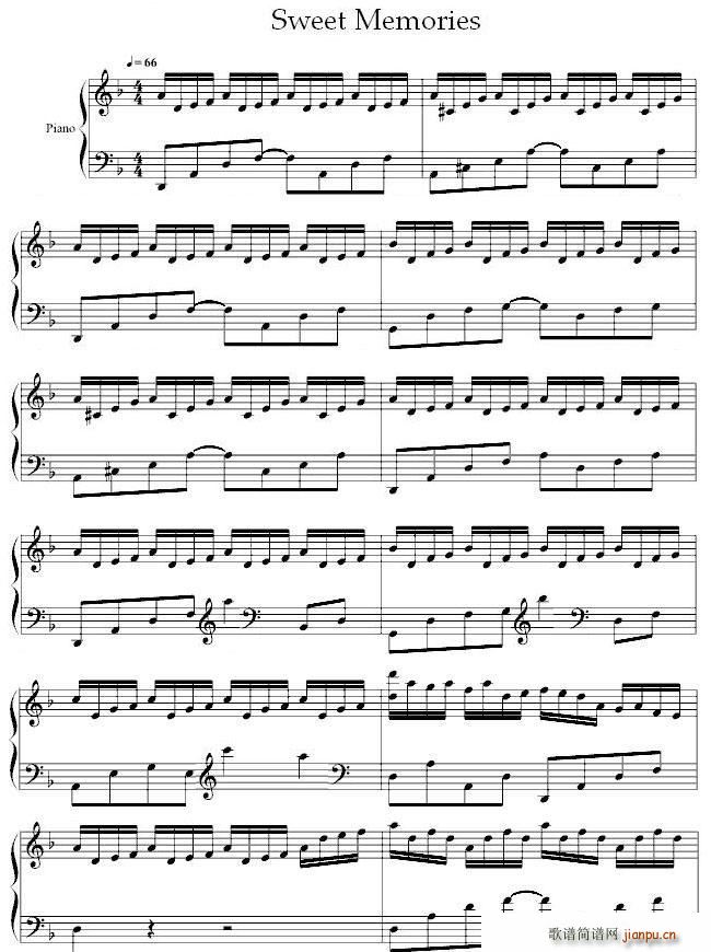 Sweet Memories(钢琴谱)1