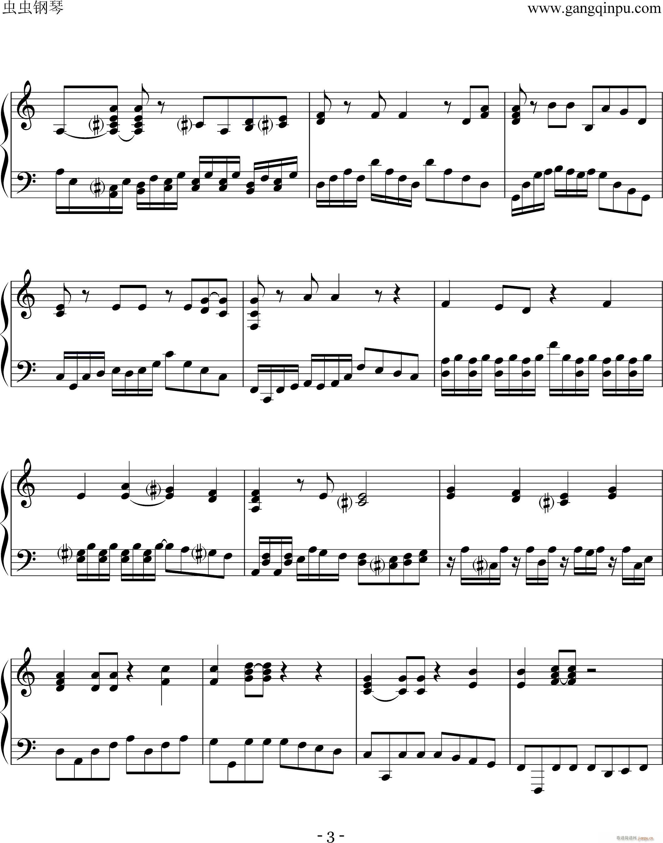 to the beginning 钢琴版 對 譜 彈 琴(钢琴谱)3