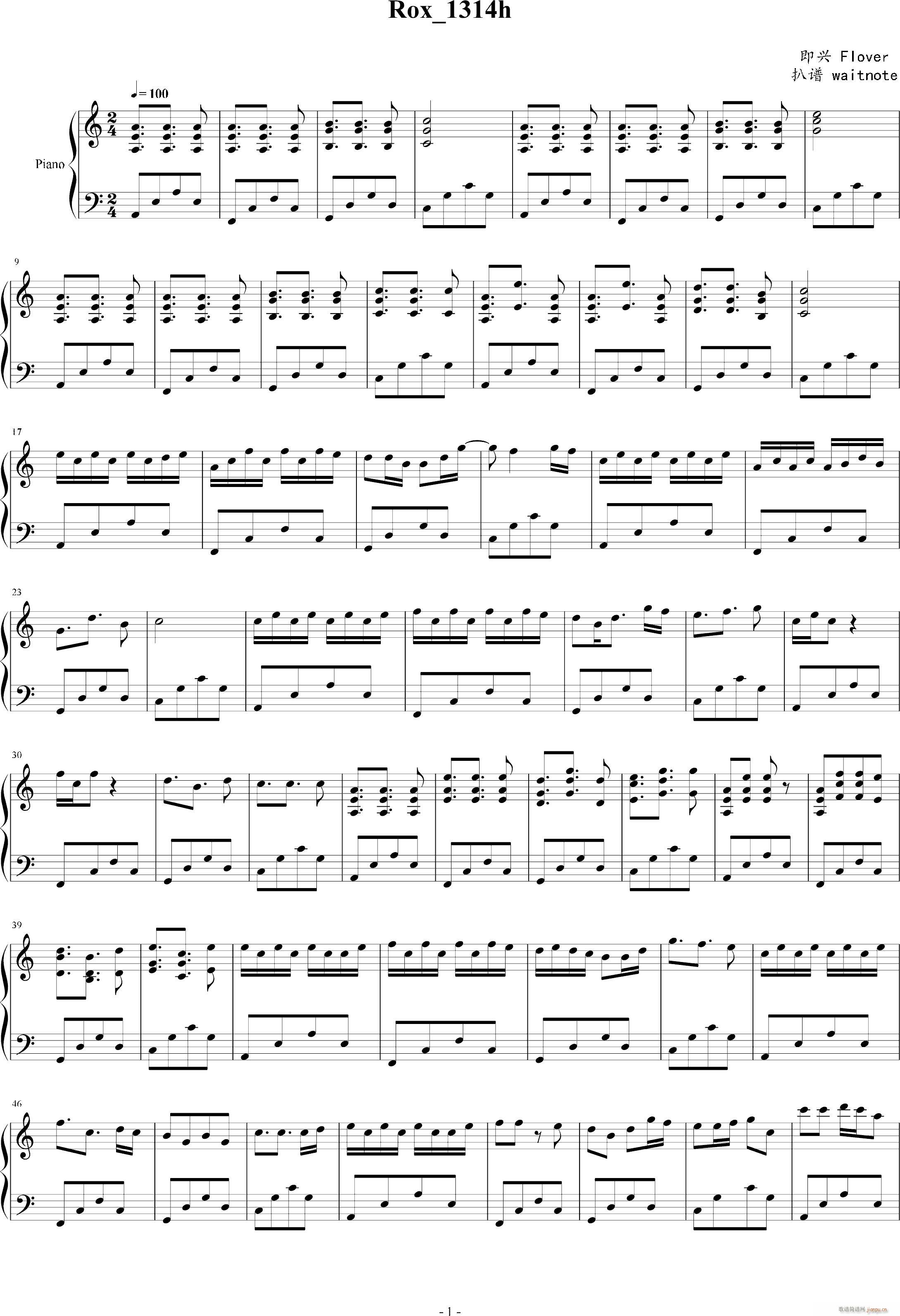 Rox 1314h(钢琴谱)1