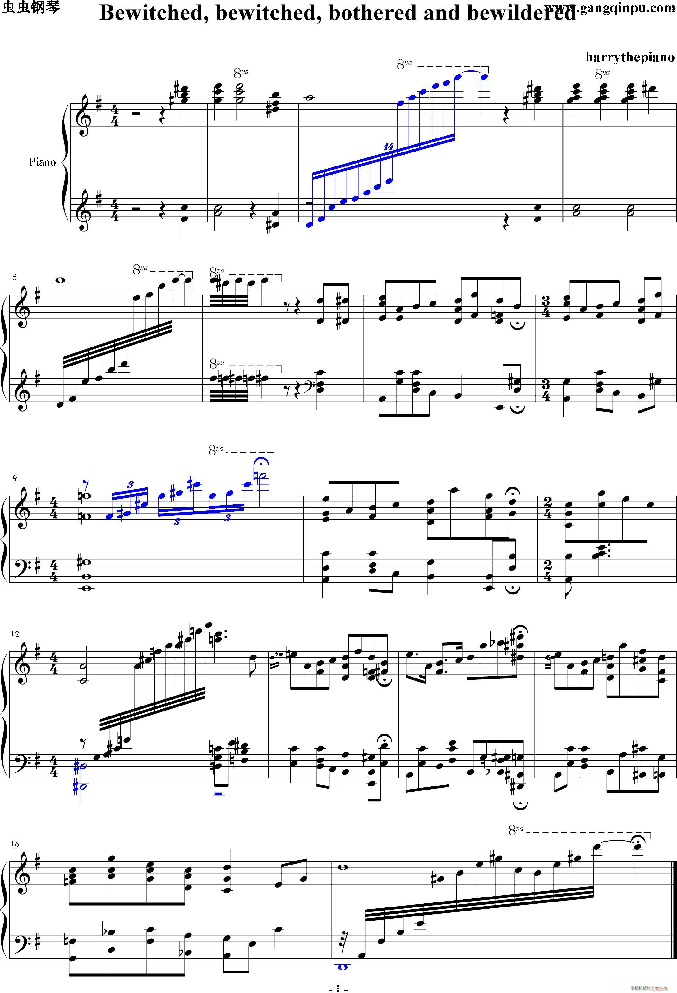 bewitched bewitched bothered and bewildered(钢琴谱)1