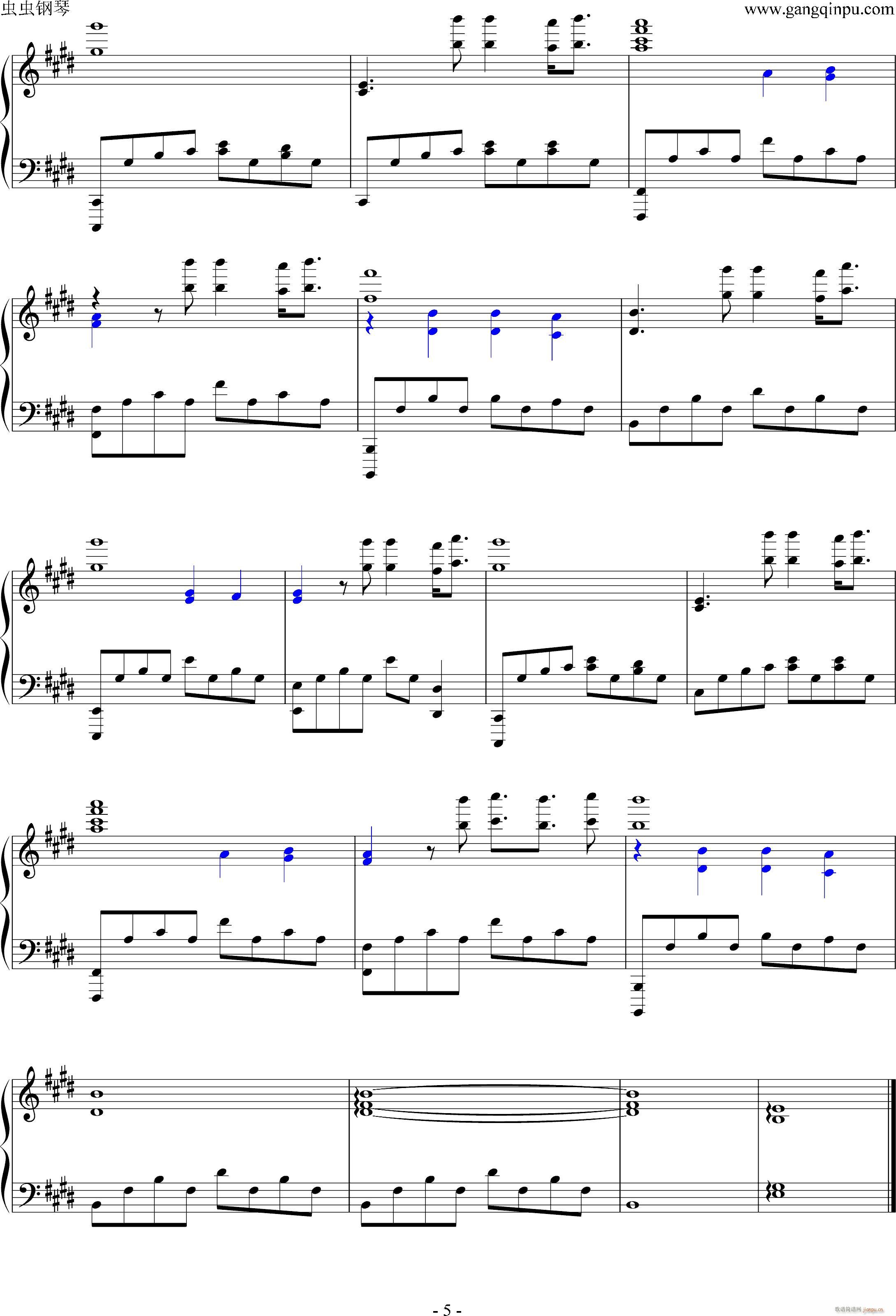 风云雄霸天下配乐(钢琴谱)5