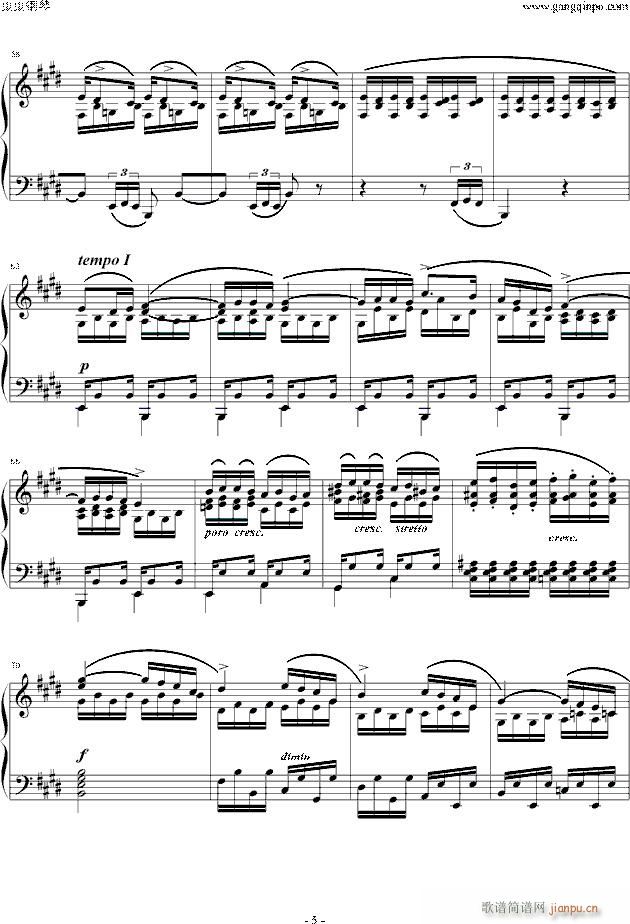肖邦练习曲 Etude OP 10 NO 3(钢琴谱)5