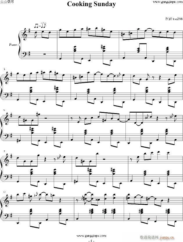 cooking Sunday(钢琴谱)1