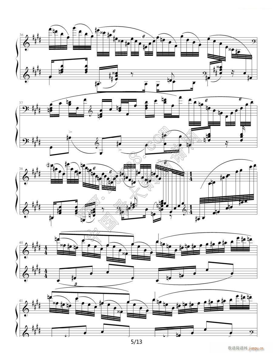 水之嬉戏 拉威尔(钢琴谱)5