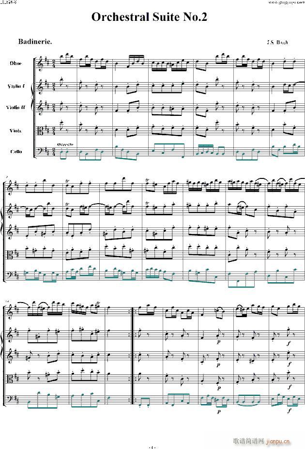 BWV 1067 谐谑曲(钢琴谱)1