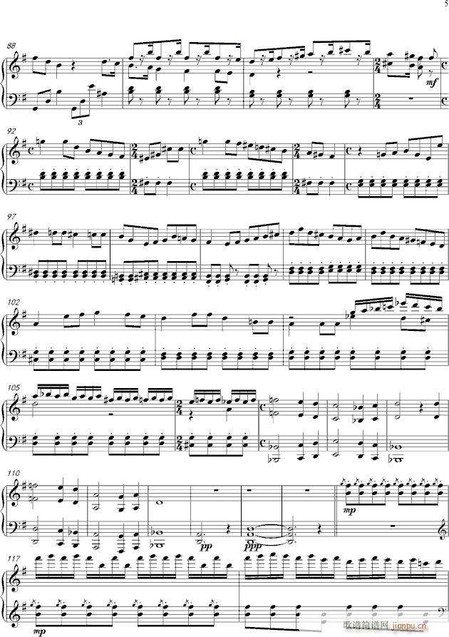 马勒第四交响曲第四乐章钢琴独奏(钢琴谱)5