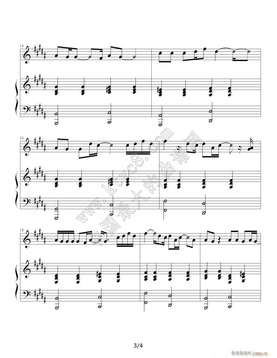 Take me to your heart 吻别(钢琴谱)3