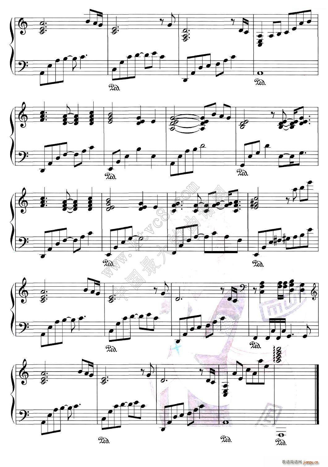 永恒的三代 火影忍者 音乐(钢琴谱)3