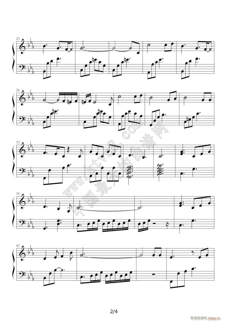 让她降落 电视剧 金粉世家 2(钢琴谱)1