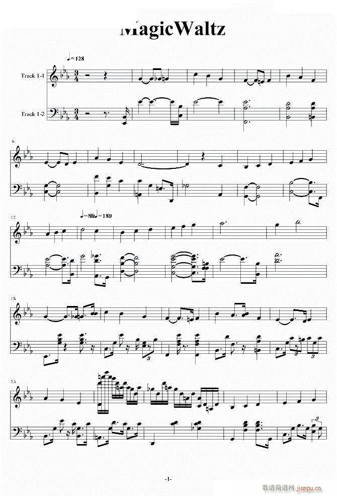 magic waltz原版琴谱1(钢琴谱)1