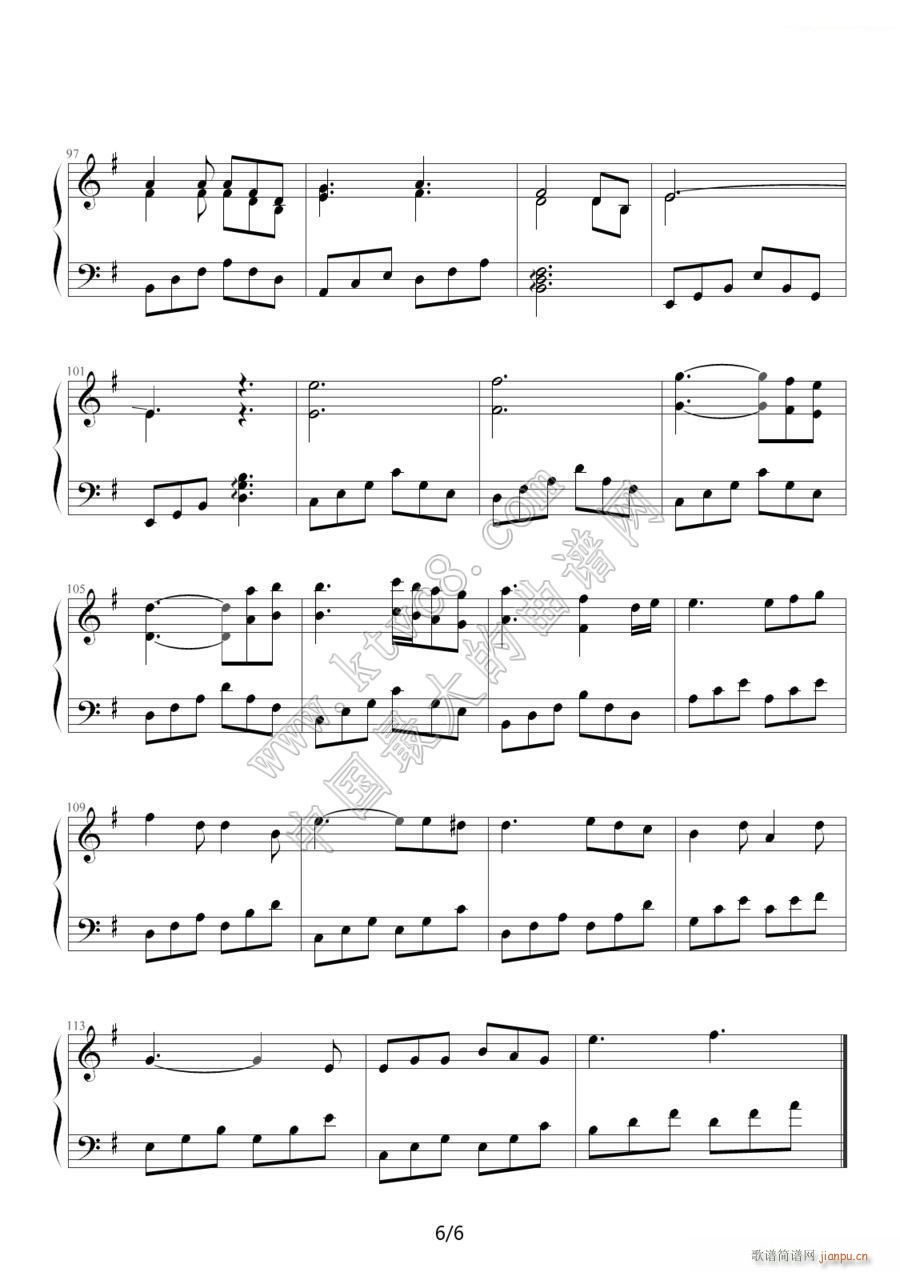 知心爱人6(钢琴谱)1