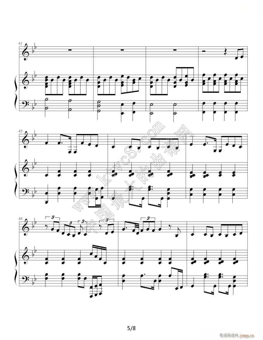 黑色幽默 伴奏 周杰伦(钢琴谱)5