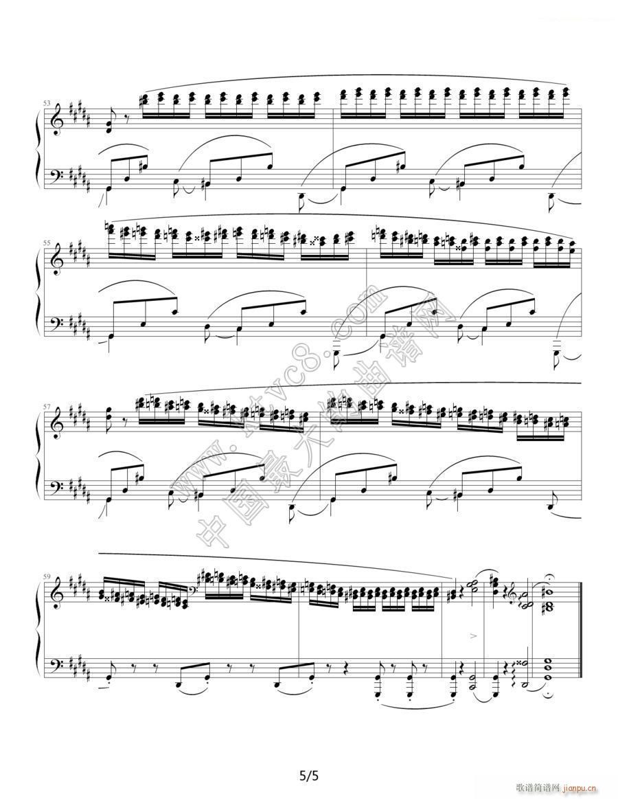 肖邦练习曲 Op 25 No 6 5(钢琴谱)1