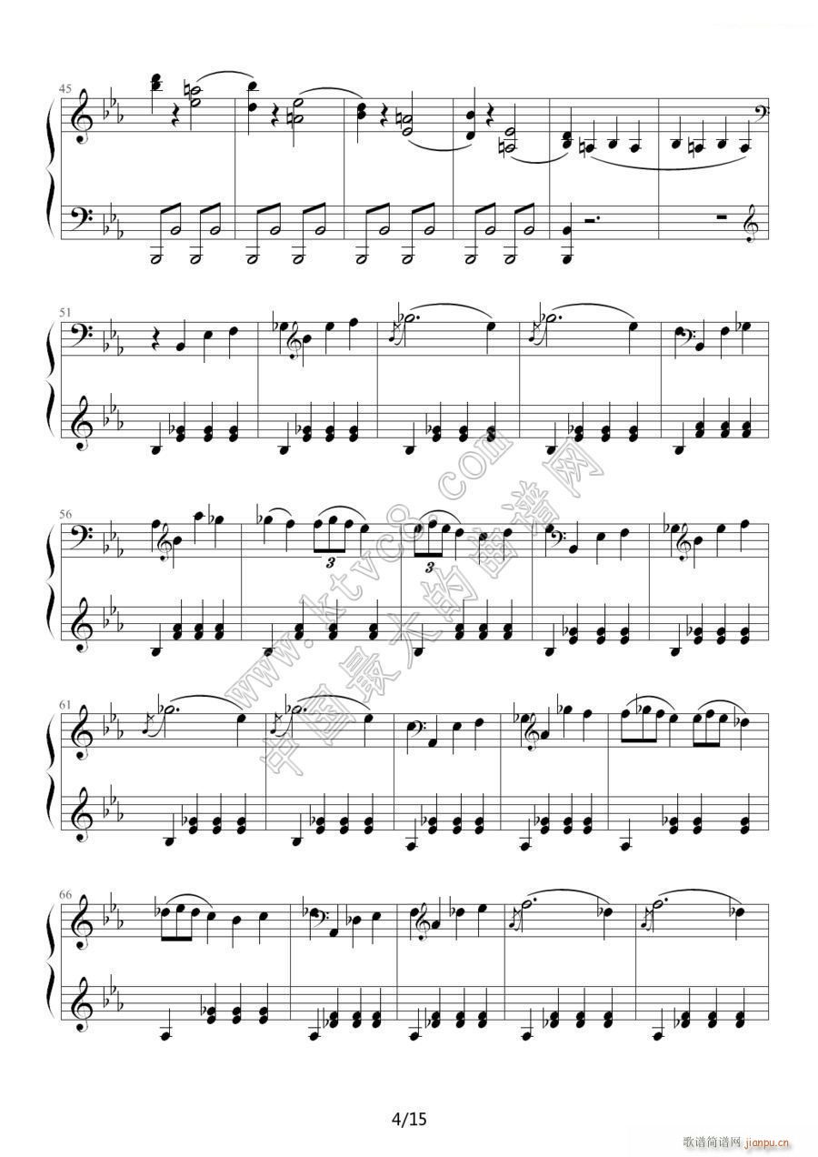 c小调第八钢琴奏鸣曲第一乐章 作品13号 悲怆 4(钢琴谱)1