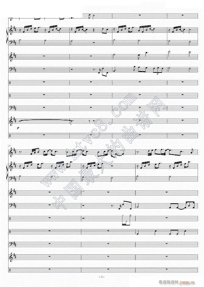 三国杀背景音乐 整合版 3(钢琴谱)1