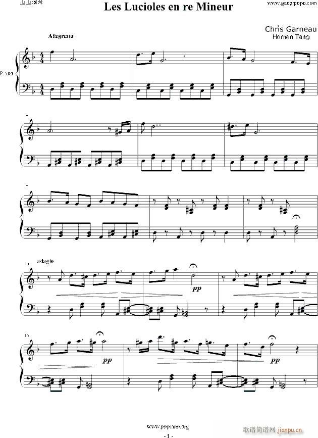 Les Lucioles en re Mineur(钢琴谱)1