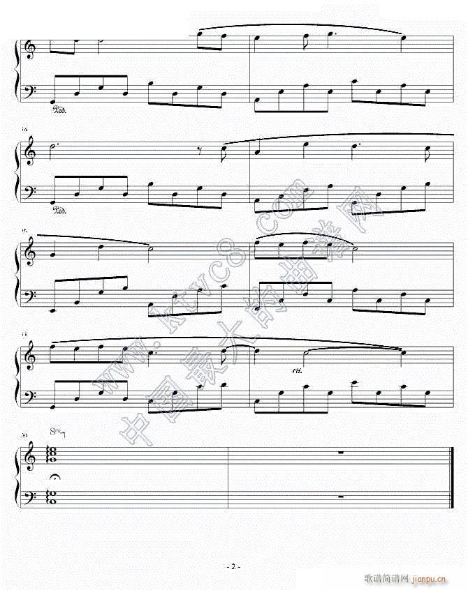 虫儿飞 适合初学者 二(钢琴谱)1