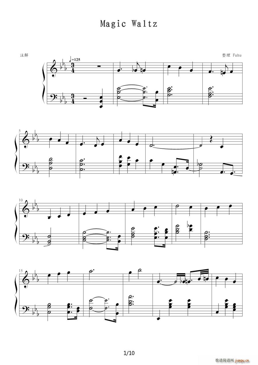 Magic Walt hufu 整理版(钢琴谱)1