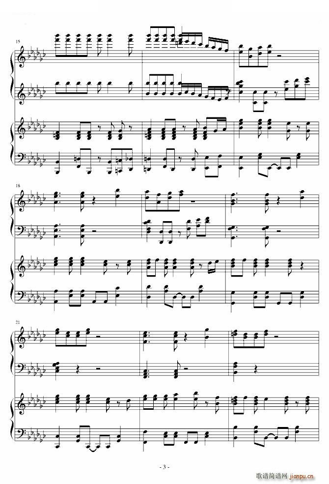 Nobody 双钢琴版(钢琴谱)3