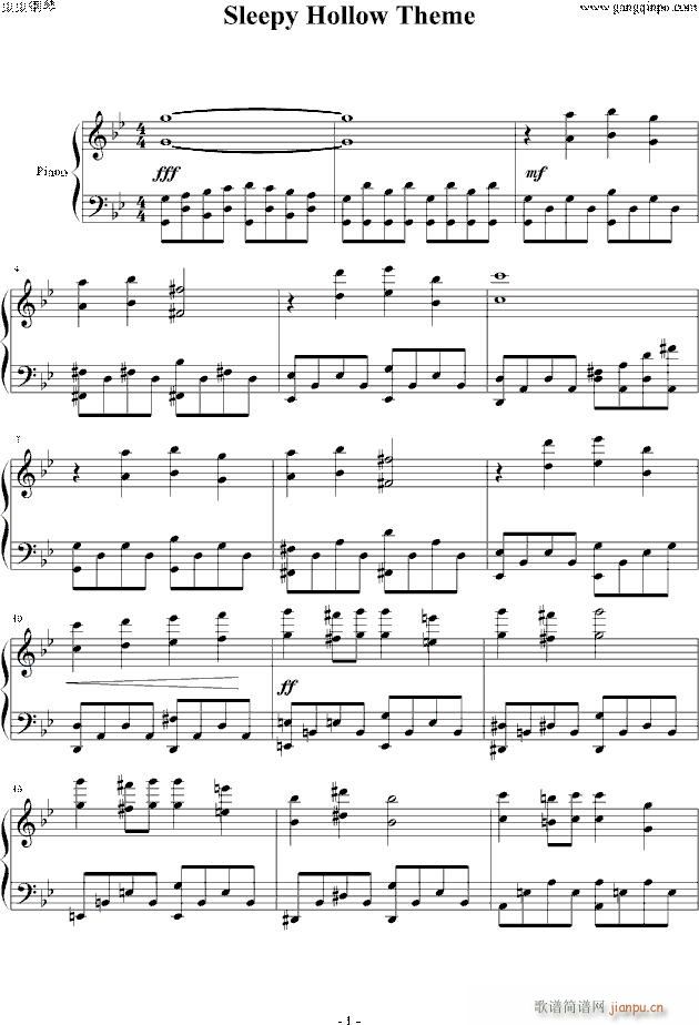 断头谷片头曲(钢琴谱)1