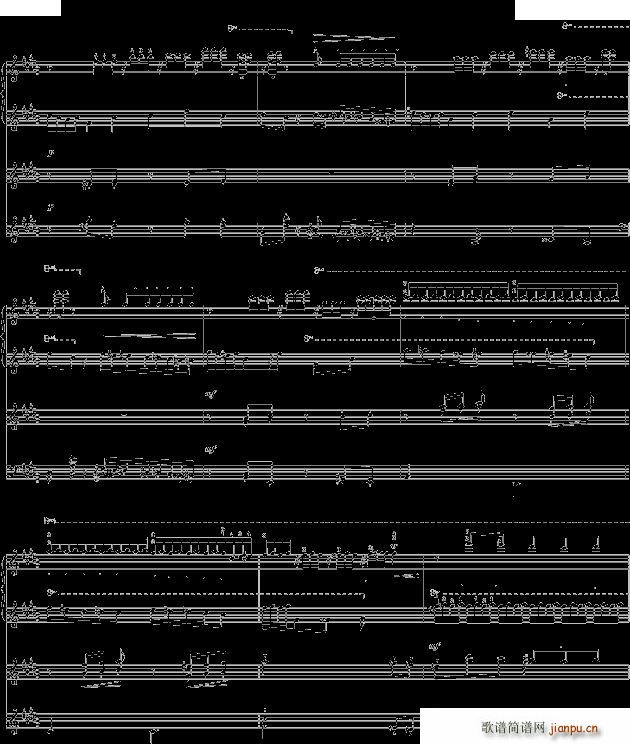 la campanella 钟四手联弹(钢琴谱)5