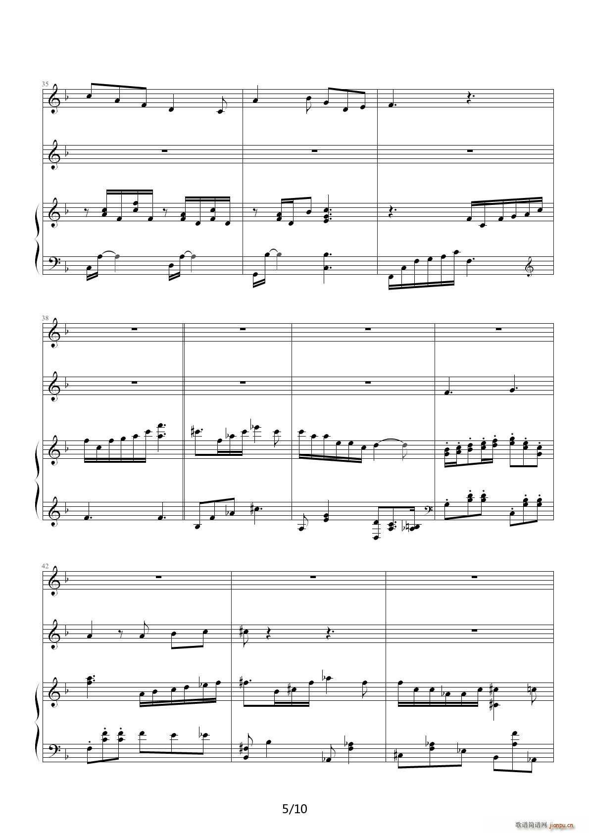 魔卡少女樱 友情 F调(钢琴谱)5